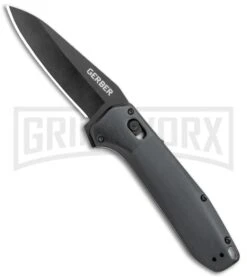 Gerber Highbrow Onyx Aluminum Assisted Opening Knife - Black Plain