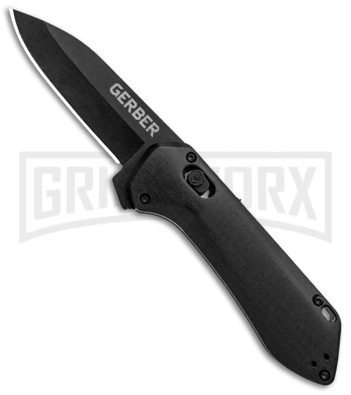 Gerber Highbrow Compact Black Al A/O Spring Assisted Knife - Onyx Plain 1 Gerber Highbrow Compact Black Al A/O Spring Assisted Knife - Onyx Plain