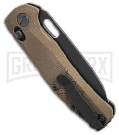 Gerber Scout Crossbar Tan Micarta Crossbar Lock Knife - Gray Plain -Kershaw Sale Store Gerber Scout Crossbar Lock Knife Tan Micarta 3.2in Gray BHQ 179072 hd side large 1