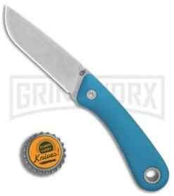 Gerber Spine Cyan Blue GFN Fixed Blade Knife - Stonewash Plain -Kershaw Sale Store Gerber Spine Cyan Blue SW BHQ 81306 er bottlecap large