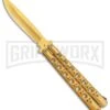 Gold Balisong Butterfly Knife - Gold 8 Gold Balisong Butterfly Knife - Gold -Kershaw Sale Store Gold Balisong Butterfly Knife Gold GX 37518 jr large