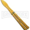 Gold Balisong Trainer Butterfly Knife - Gold Dull 5 Gold Balisong Trainer Butterfly Knife - Gold Dull -Kershaw Sale Store Gold Balisong Trainer Butterfly Knife Gold Finish GX 37657 td large