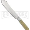 Tallen Apache Bowie White Smooth Bone Fixed Blade Knife - Satin Plain -Kershaw Sale Store Grindworx Apache Bowie White Smooth Bone satin plain BHQ 59538 er large