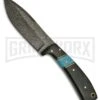 Tallen Apache Black Horn Fixed Blade Knife - Damascus Plain -Kershaw Sale Store Grindworx Apache black horn damascus BHQ 53335 er large