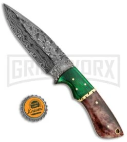 Tallen Dress Hunter Fixed Blade W Green Wood And Bone Handle - Damascus Plain 7 Tallen Dress Hunter Fixed Blade W Green Wood And Bone Handle - Damascus Plain -Kershaw Sale Store Grindworx Dress Hunter Green Wood Bone Filework BP 28101 jr bottlecap large