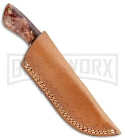 Tallen Dress Hunter Fixed Blade W Green Wood And Bone Handle - Damascus Plain 6 Tallen Dress Hunter Fixed Blade W Green Wood And Bone Handle - Damascus Plain -Kershaw Sale Store Grindworx Dress Hunter Green Wood Bone Filework BP 28101 jr sheath large