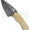 Tallen Petal White Bone Fixed Blade Knife - Damascus Plain -Kershaw Sale Store Grindworx Petal Leaf White Bone Damascus BP 21591 jr large