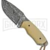 Tallen Runt White Bone Fixed Blade Knife - Damascus Plain 2 Tallen Runt White Bone Fixed Blade Knife - Damascus Plain -Kershaw Sale Store Grindworx Runt Drop DP White Bone Damascus DM1128BO BP 21588 jr large