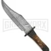 Tallen Tri Circle Bowie Brown Fixed Blade Knife - Damascus Plain 2 Tallen Tri Circle Bowie Brown Fixed Blade Knife - Damascus Plain -Kershaw Sale Store Grindworx Tri Circle Bowie Brown Damascus BP 21628 jr large