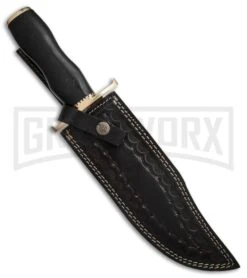 Tallen Wallaby Epic Bowie Fixed Blade Knife Black Wood (8.75" Damascus) 6 Tallen Wallaby Epic Bowie Fixed Blade Knife Black Wood (8.75" Damascus) -Kershaw Sale Store Grindworx Wallaby Epic Bowie Black Wood damascus BP 28097 er sheath large