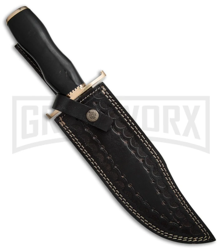 Tallen Wallaby Epic Bowie Fixed Blade Knife Black Wood (8.75" Damascus) 3 Tallen Wallaby Epic Bowie Fixed Blade Knife Black Wood (8.75" Damascus) - Image 3