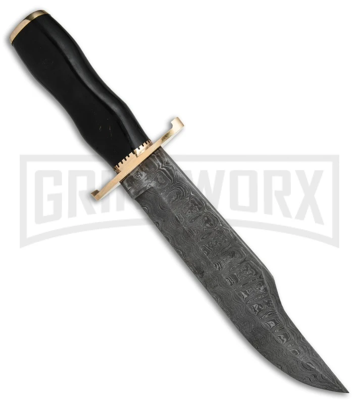 Tallen Wallaby Epic Bowie Fixed Blade Knife Black Wood (8.75" Damascus) 2 Tallen Wallaby Epic Bowie Fixed Blade Knife Black Wood (8.75" Damascus) - Image 2