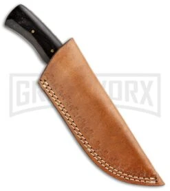 Tallen Wallaby Hunter Ebony/Wood Fixed Blade Knife - Damascus Plain -Kershaw Sale Store Grindworx Wallaby Hunter CP BP 28094 jr sheath large