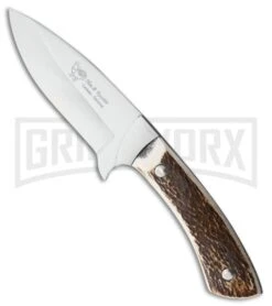Hen & Rooster Safeguard Stag Bone Fixed Blade Knife - Mirror Plain