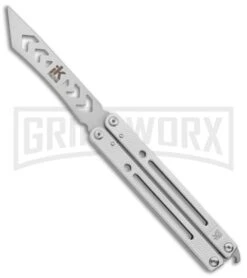 Instaknives Aluminum Balisong Tanto Trainer/Live Blade - Satin Dull/Plain