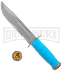 Ka-Bar Bowie 7" USSF Space-Bar Full-Size Blue Fixed Blade Knife -Kershaw Sale Store Ka Bar Bowie USSF Space Bar Full Size Gray 1313SF BHQ 119309 jr bottlecap large