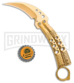 Karambit Tactical Gold Butterfly Knife Limited Edition - Gold -Kershaw Sale Store Karambit Tactical Gold Butterfly Limited Edition Gold GX 39598 jr bottlecap large