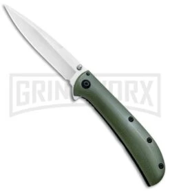 Kershaw Al Mar AM-3 Green G-10 Assisted Opening Knife - Satin Plain