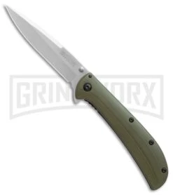 Kershaw Al Mar AM-4 Green G-10 Assisted Opening Knife - Satin Plain