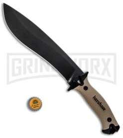 Kershaw Camp 10 Fixed Blade 10" Knife Machete Tan - Black -Kershaw Sale Store Kershaw Camp 10 Machete Tan 1077TAN BHQ 80576 jr bottlecap large