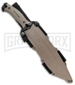 Kershaw Camp 10 Fixed Blade 10" Knife Machete Tan - Black -Kershaw Sale Store Kershaw Camp 10 Machete Tan 1077TAN BHQ 80576 jr sheath large