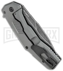 Kershaw Cannonball Assisted Opening Knife - BlackWash Plain -Kershaw Sale Store Kershaw Cannonball Assisted Opening Gray PVD Steel Blackwash 2061 BHQ 120526 jr side 2 large