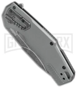 Kershaw Cannonball Assisted Opening Knife - BlackWash Plain -Kershaw Sale Store Kershaw Cannonball Assisted Opening Gray PVD Steel Blackwash 2061 BHQ 120526 jr spine 2 large