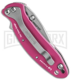 Kershaw Chive Pink Assisted Opening Knife - Bead Blast Plain -Kershaw Sale Store Kershaw Chive Assited Opening Knife Pink 1in 94cm Beadblast 1600 Pink BHQ 2218 td side 2 large