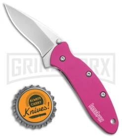 Kershaw Chive Pink Assisted Opening Knife - Bead Blast Plain -Kershaw Sale Store Kershaw Chive Assited Opening Knife Pink 1in 94cm Beadblast 1600 Pink BHQ 2218 td size large