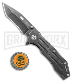 Kershaw Lifter Flipper Assisted Opening Knife - BlackWash Plain 2018 -Kershaw Sale Store Kershaw Filter FL BlackWash BHQ 176771 jr bottlecap large