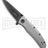 Kershaw Grid Gray Assisted Opening Flipper Knife Black Plain -Kershaw Sale Store Kershaw Grid Assisted Opening Flipper Black BHQ 34464 jr large