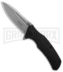 Kershaw Huddle Black GFN Spring Assisted Knife - Stonewash Plain