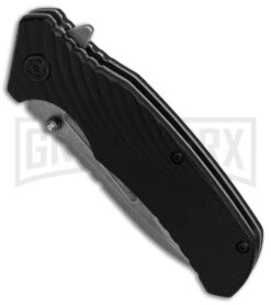 Kershaw Huddle Black GFN Spring Assisted Knife - Stonewash Plain -Kershaw Sale Store Kershaw Huddle Black GFN SW BHQ 83237 er spine large