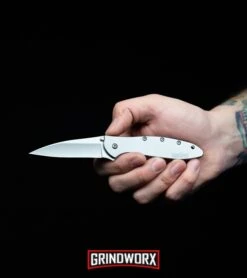 Kershaw Leek Assisted Opening Knife - Black Plain -Kershaw Sale Store Kershaw Leek Assisted Opening Knife Bead Blast 1660 BHQ 0143 kp in hand web large 18