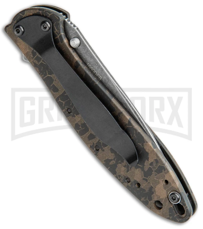 Kershaw Leek Digital Brown Assisted Knife - Black SW Plain 3 Kershaw Leek Digital Brown Assisted Knife - Black SW Plain - Image 3