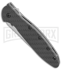 Kershaw Leek Carbon Fiber Assisted Opening Knife - Stonewash Plain -Kershaw Sale Store Kershaw Leek cf sw BHQ 52168 er spine large 1