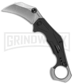 Kershaw Outlier Black GRN Assisted Folding Karambit - Stonewash Plain