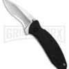 Kershaw Scallion Assisted Opening Knife - Bead Blast Serr -Kershaw Sale Store Kershaw Scallion Assisted Opening Knife Black GFN 2in Bead Blast Serr BHQ 6782 td large