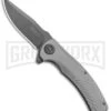 Kershaw Seguin Assisted Opening Frame Lock Knife Textured Gray Steel - Gray PVD -Kershaw Sale Store Kershaw Seguin SA FL Gray Gray 3490 BHQ 94082 jr large