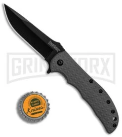 Kershaw Volt II Gray Assisted Opening Knife - Black Plain -Kershaw Sale Store Kershaw Volt II Gray Black BHQ 84149 er bottlecap large