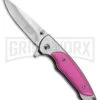 M-Tech Arctic Fox Pink Spring Assisted Knife - Mirror Plain -Kershaw Sale Store M Tech Arctic Fox SA Pink Mirror BP 23379 jr large