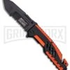M-Tech Ballistic Rescuers Orange Spring Assisted Knife - Black Serr -Kershaw Sale Store M Tech Ballistic Rescuers orange black BHQ 57845 er large