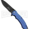 M-Tech Ballistic Stinger Blue Spring Assisted Knife - Black Plain -Kershaw Sale Store M Tech Ballistic Stringer SA Blue Black BP 23477 jr large