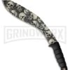 M-Tech Boomerang Kukri Black Fixed Blade Knife - Gray Plain -Kershaw Sale Store M Tech Boomerang Kukri Black Gray MT 537GY BP 23340 jr large