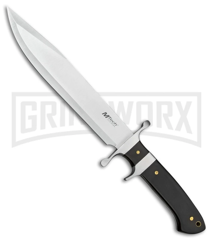M-Tech Silver Fox Bowie Black Pakkawood Fixed Blade Knife - Satin Plain 1 M-Tech Silver Fox Bowie Black Pakkawood Fixed Blade Knife - Satin Plain