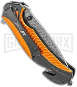 M-Tech USA Breach Orange Aluminum Spring Assisted Knife - Gray Plain -Kershaw Sale Store M Tech USA Breach Orange Aluminum SA Gray GX 26355 jr side large