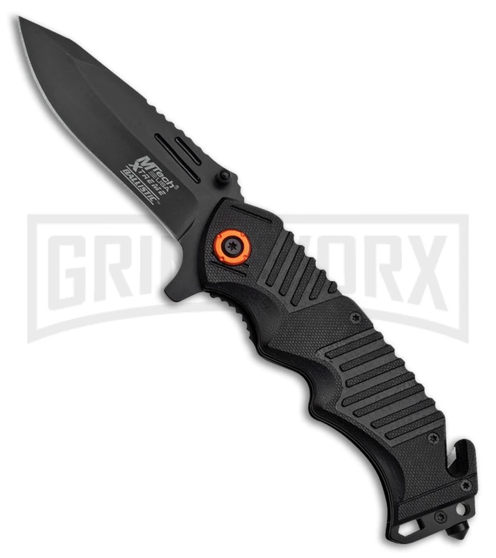 M-Tech Xtreme Ballistic Radical Black Spring Assisted Knife - Black Plain 1 M-Tech Xtreme Ballistic Radical Black Spring Assisted Knife - Black Plain