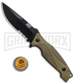 M&P M2.0 1085882 Brown Fixed Blade Knife - Black Serr -Kershaw Sale Store MP M2.0 Fixed Brown Black Serr 1085882 BHQ 82373 jr bottlecap large