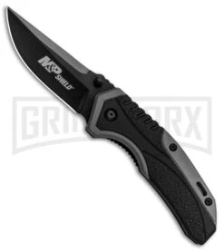 M&P Shield Black/Gray Spring Assisted Opening Knife - Black Plain