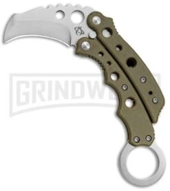 Mantis Vuja De Desert Tan G-10 Balisong Karambit Butterfly Knife - Satin Plain